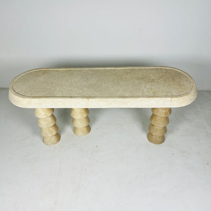 Three- Legged Table - Travertine