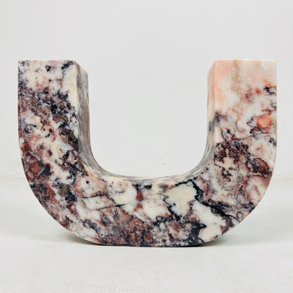 U-Shape Candle Stand - Red & White