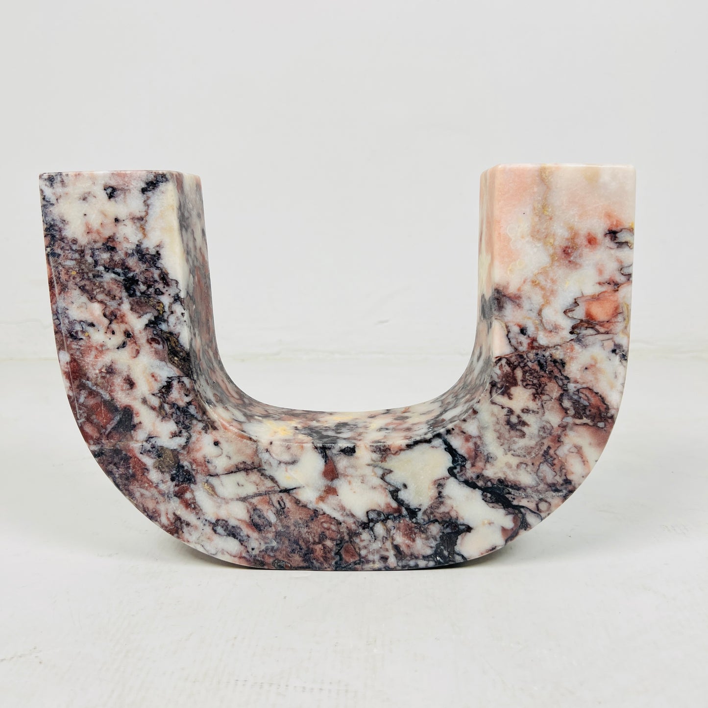 U-Shape Candle Stand - Red & White