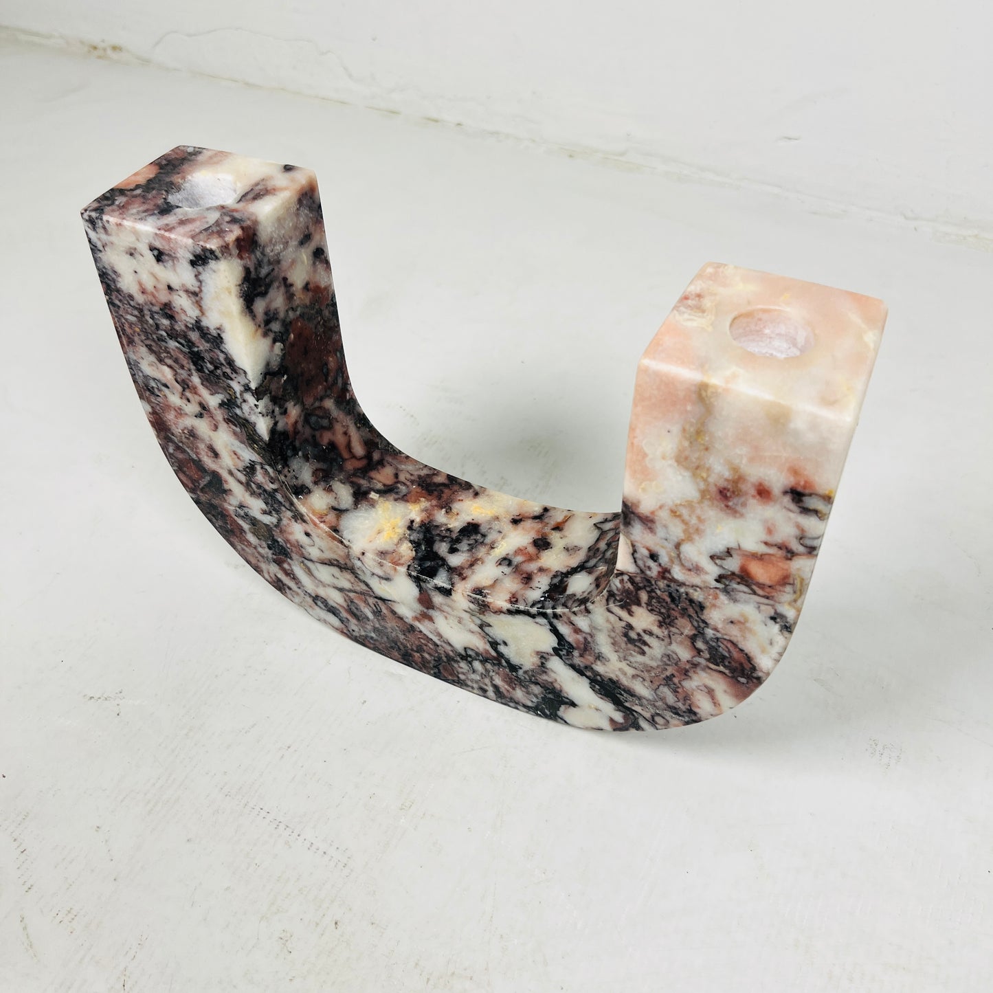 U-Shape Candle Stand - Red & White