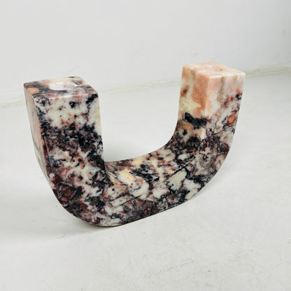 U-Shape Candle Stand - Red & White