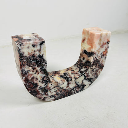 U-Shape Candle Stand - Red & White