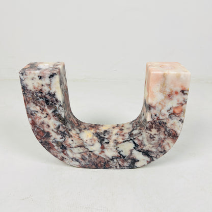 U-Shape Candle Stand - Red & White
