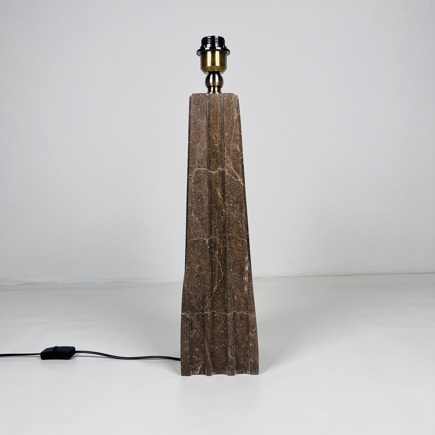 Ribbed Table Lamp - Brown