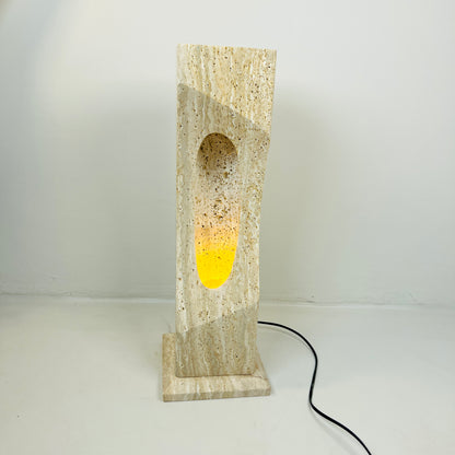Oblique Hollow Lamp - Travertine