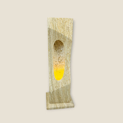 Oblique Hollow Lamp - Travertine