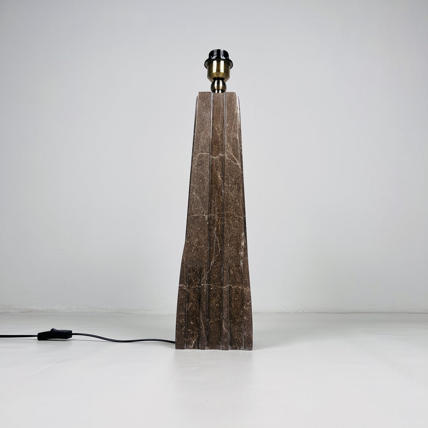 Ribbed Table Lamp - Brown