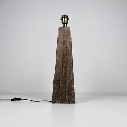 Ribbed Table Lamp - Brown