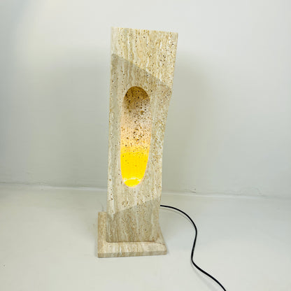 Oblique Hollow Lamp - Travertine