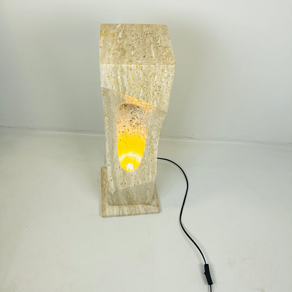 Irregular Crescent Stone Floor Lamp