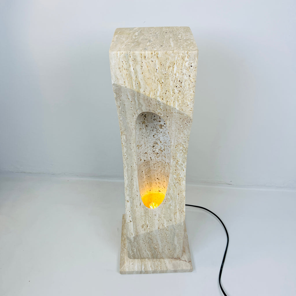 Irregular Crescent Stone Floor Lamp