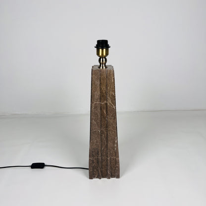 Ribbed Table Lamp - Brown