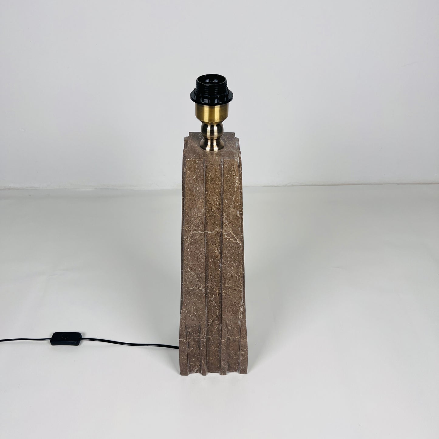 Ribbed Table Lamp - Brown