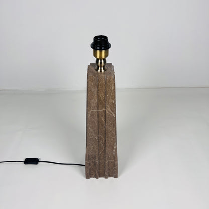 Ribbed Table Lamp - Brown