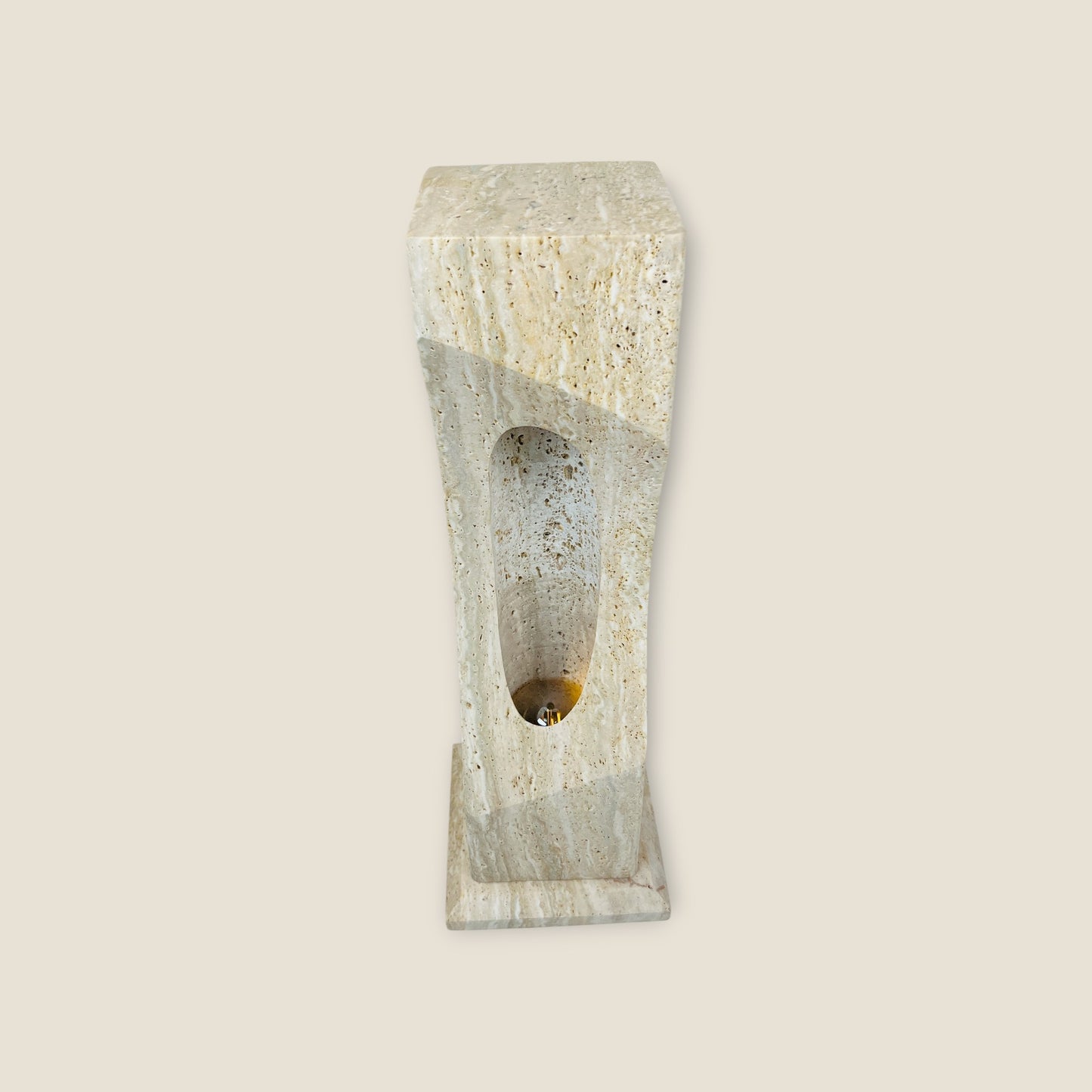 Oblique Hollow Lamp - Travertine