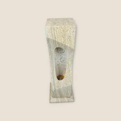 Oblique Hollow Lamp - Travertine