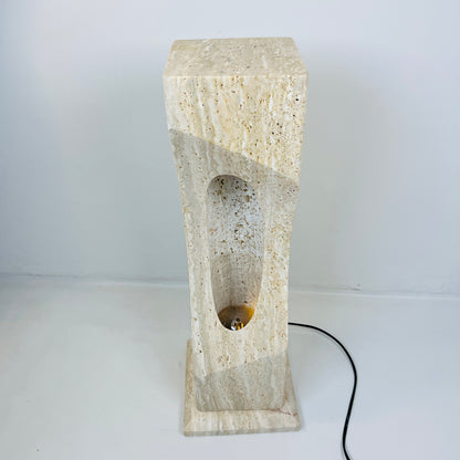 Oblique Hollow Lamp - Travertine