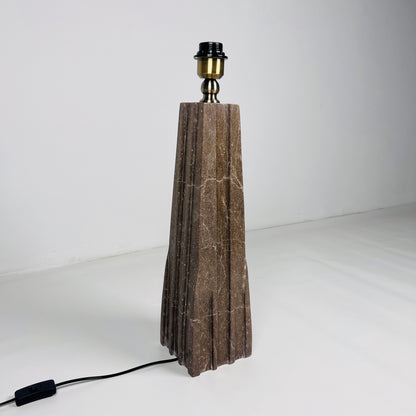 Ribbed Table Lamp - Brown