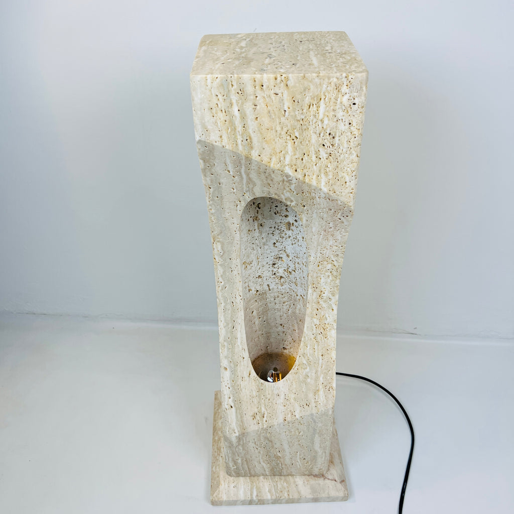 Irregular Crescent Stone Floor Lamp