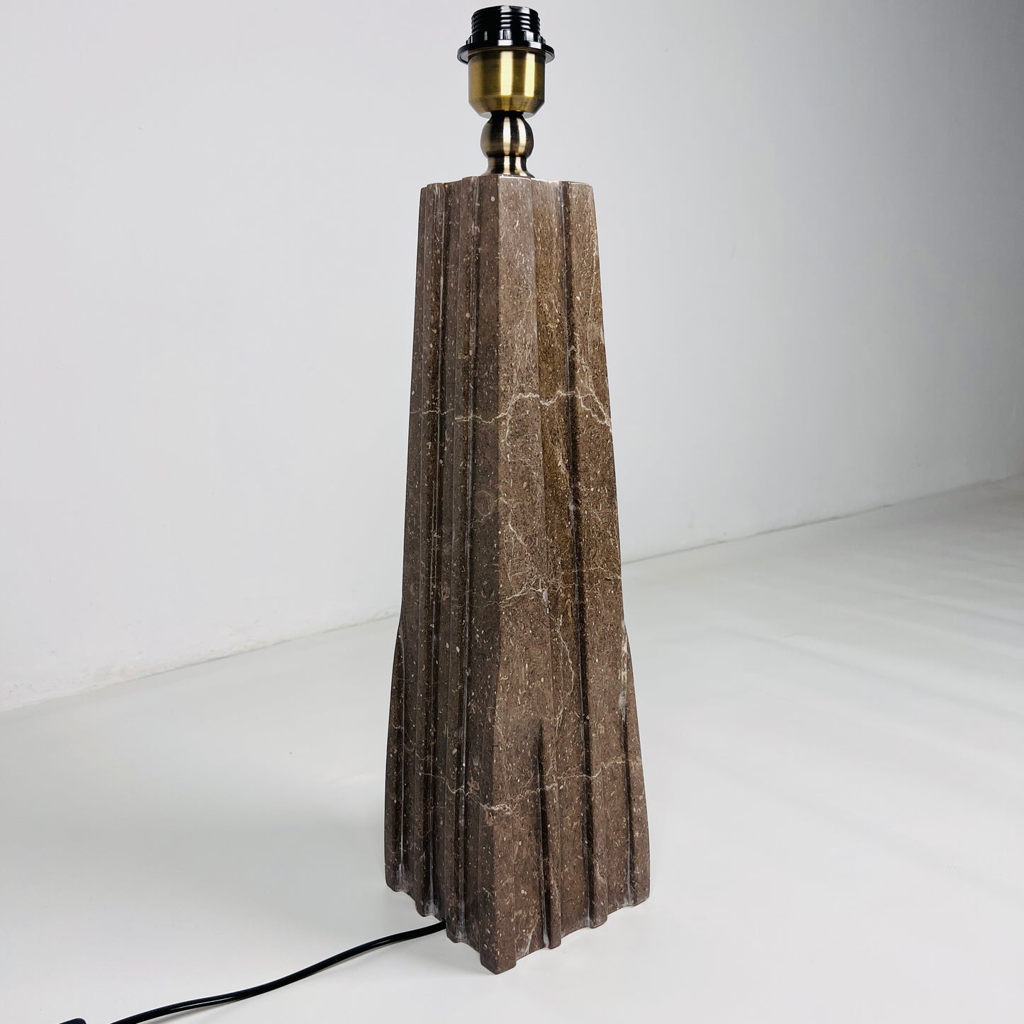Ribbed Table Lamp - Brown