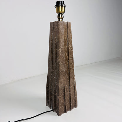 Ribbed Table Lamp - Brown