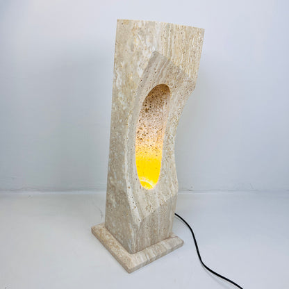 Irregular Crescent Stone Floor Lamp
