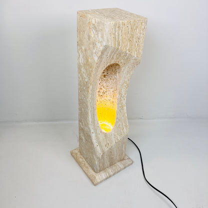 Oblique Hollow Lamp - Travertine