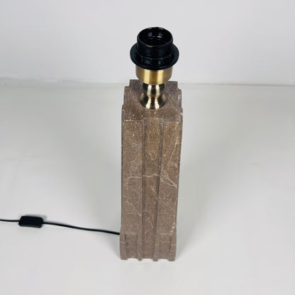 Ribbed Table Lamp - Brown