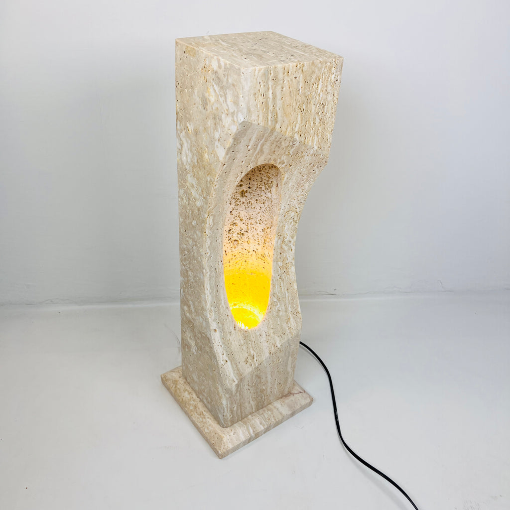 Irregular Crescent Stone Floor Lamp