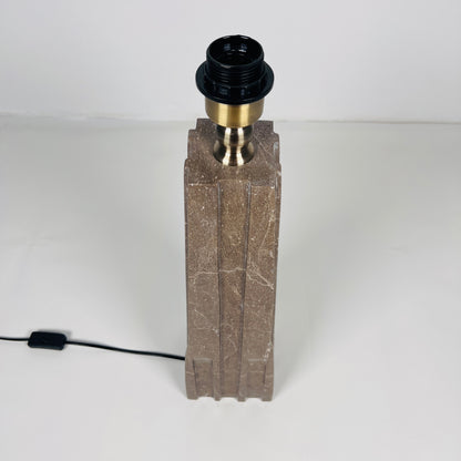 Ribbed Table Lamp - Brown