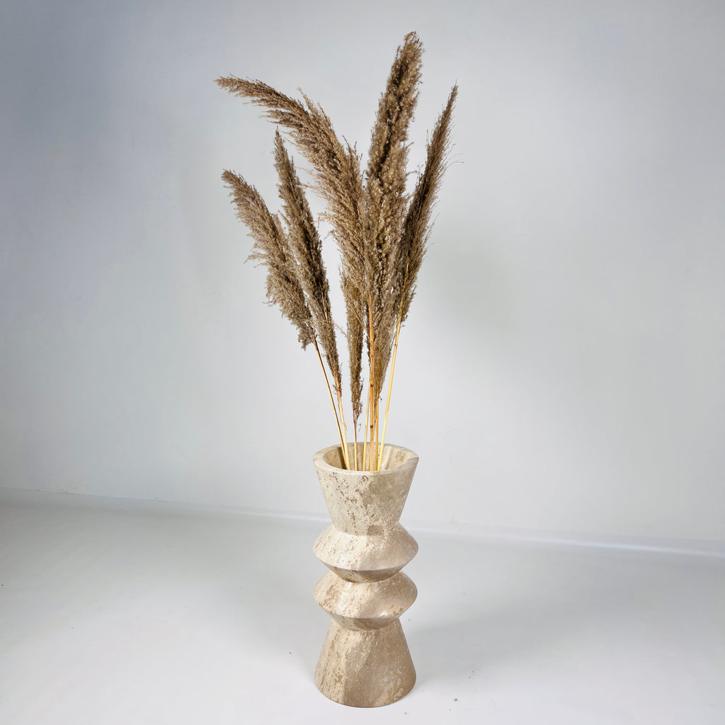 Tuscan Dual Shaded Travertine Vase