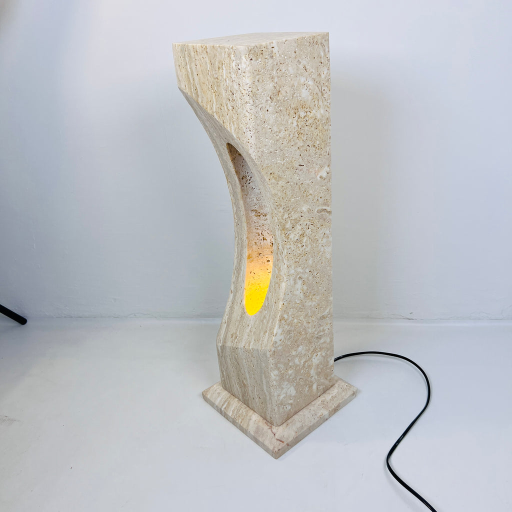 Irregular Crescent Stone Floor Lamp