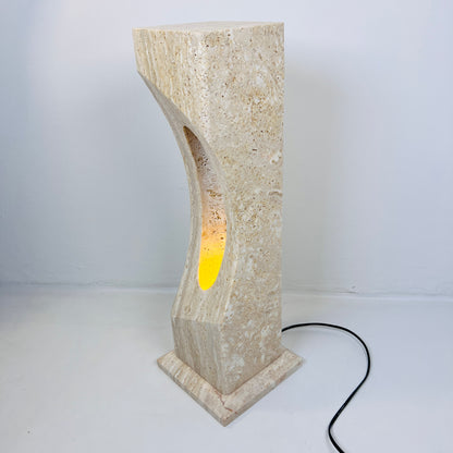 Oblique Hollow Lamp - Travertine