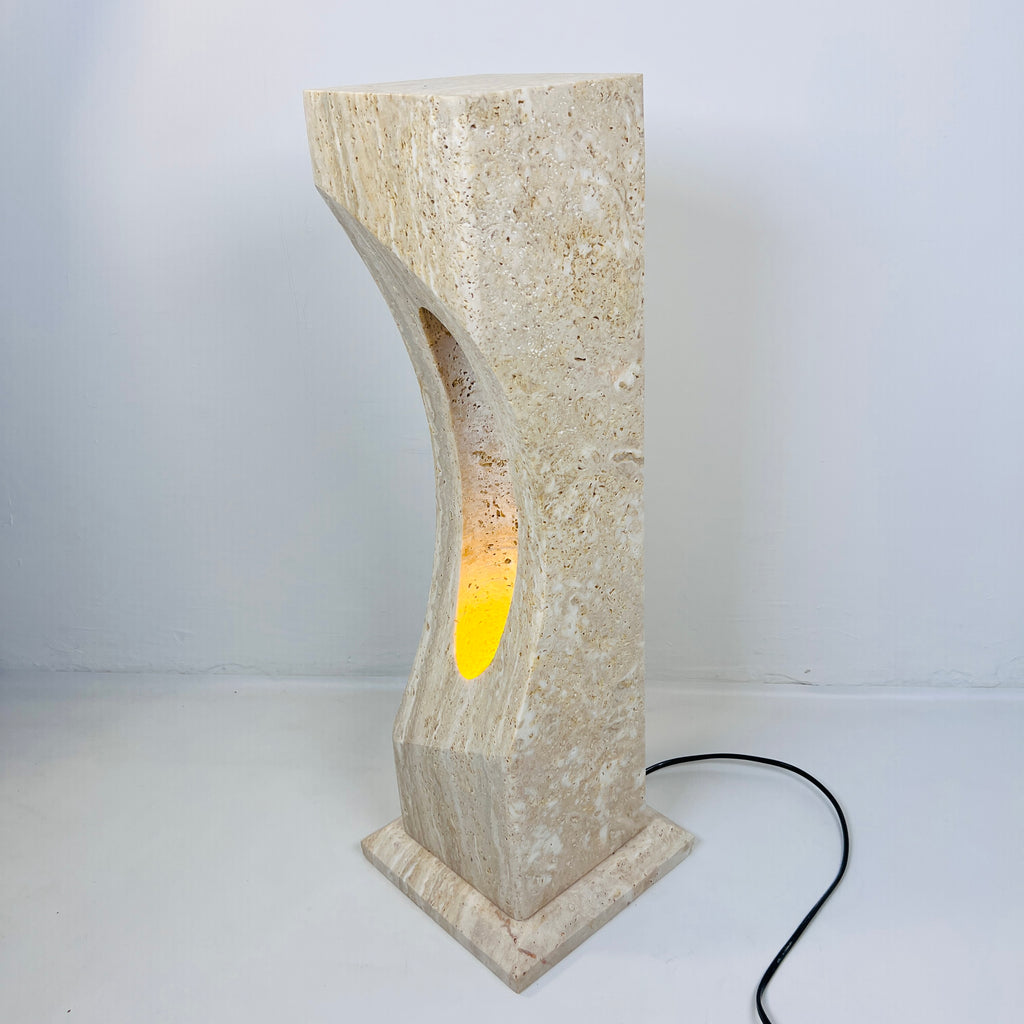 Irregular Crescent Stone Floor Lamp