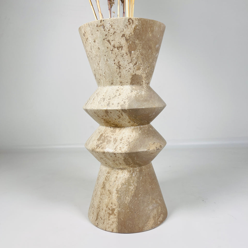 Tuscan Dual Shaded Travertine Vase
