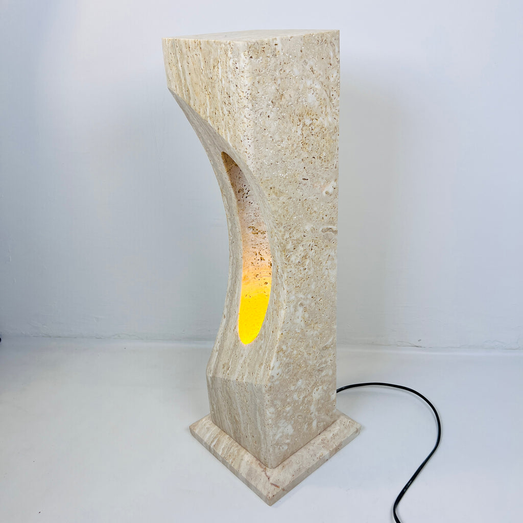 Irregular Crescent Stone Floor Lamp