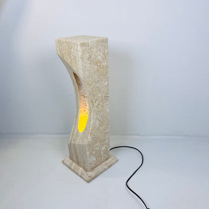 Irregular Crescent Stone Floor Lamp