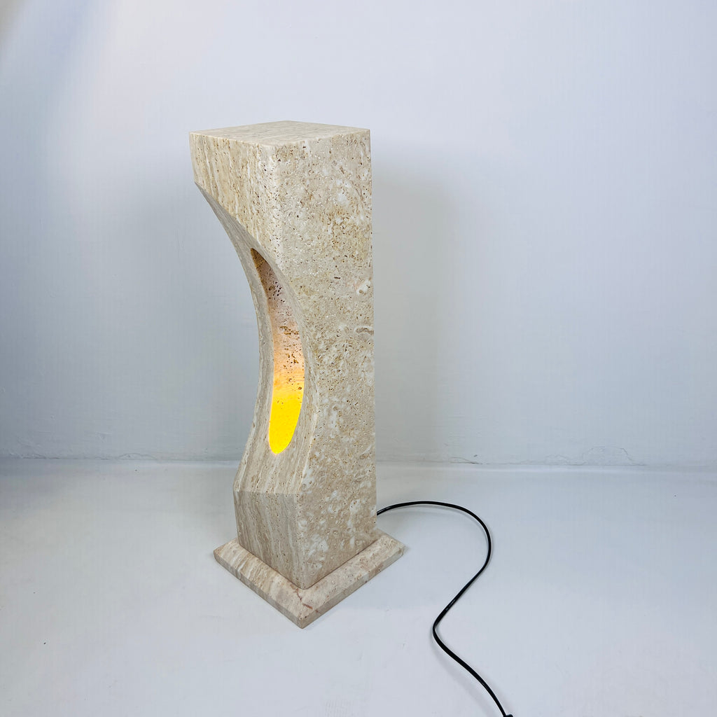 Irregular Crescent Stone Floor Lamp