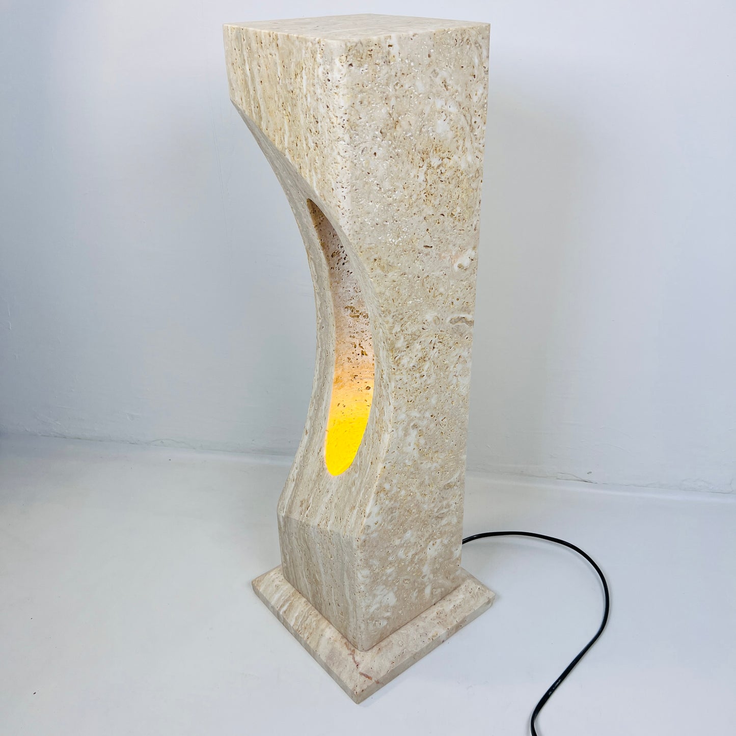 Irregular Crescent Stone Floor Lamp