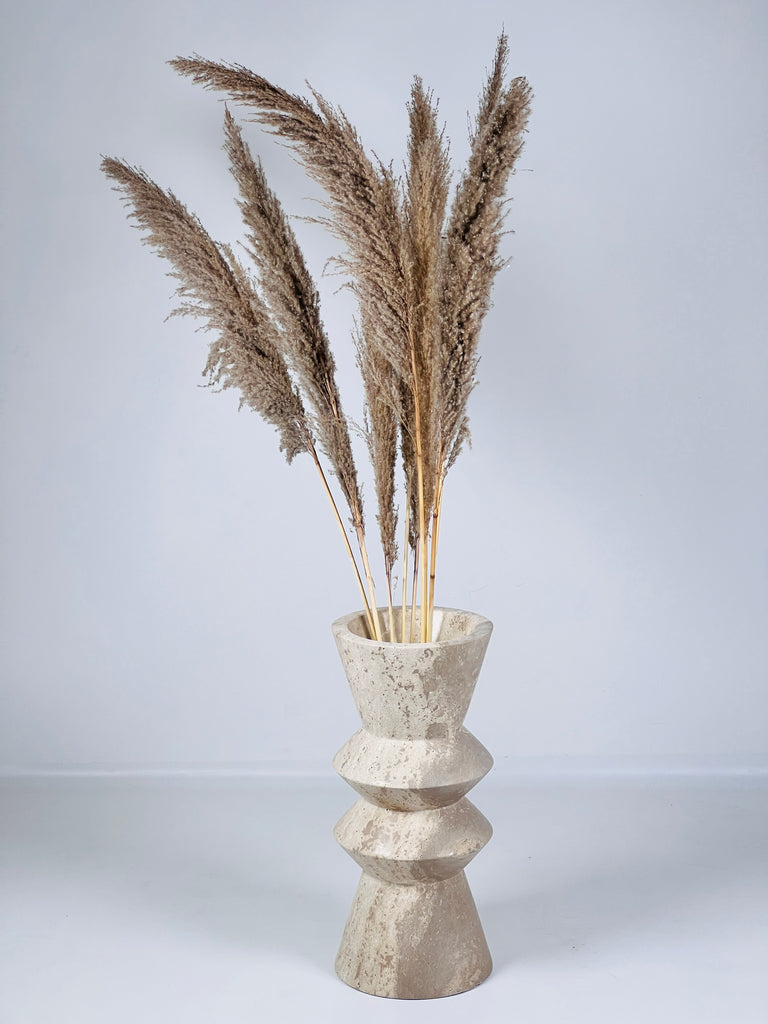 Tuscan Dual Shaded Travertine Vase