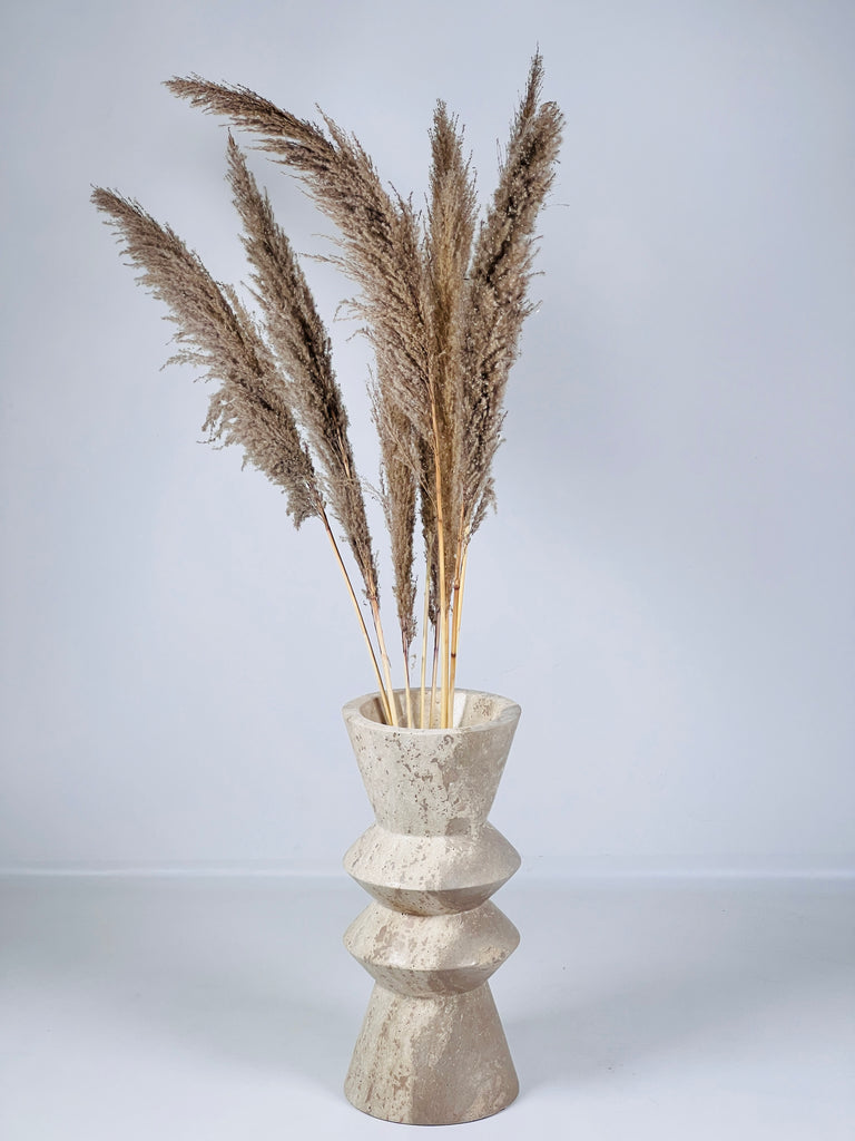 Tuscan Dual Shaded Travertine Vase