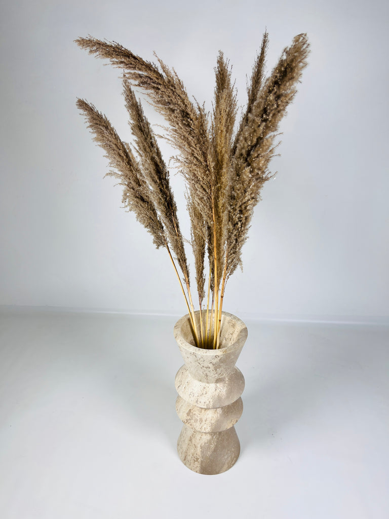 Tuscan Dual Shaded Travertine Vase