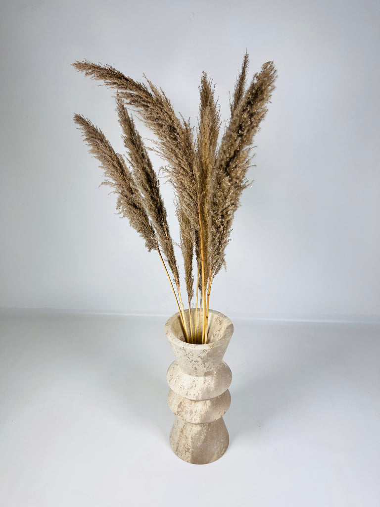Tuscan Dual Shaded Travertine Vase