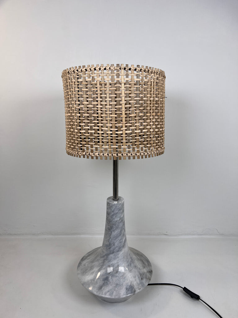 Bulged Saucer Grey Table Lamp