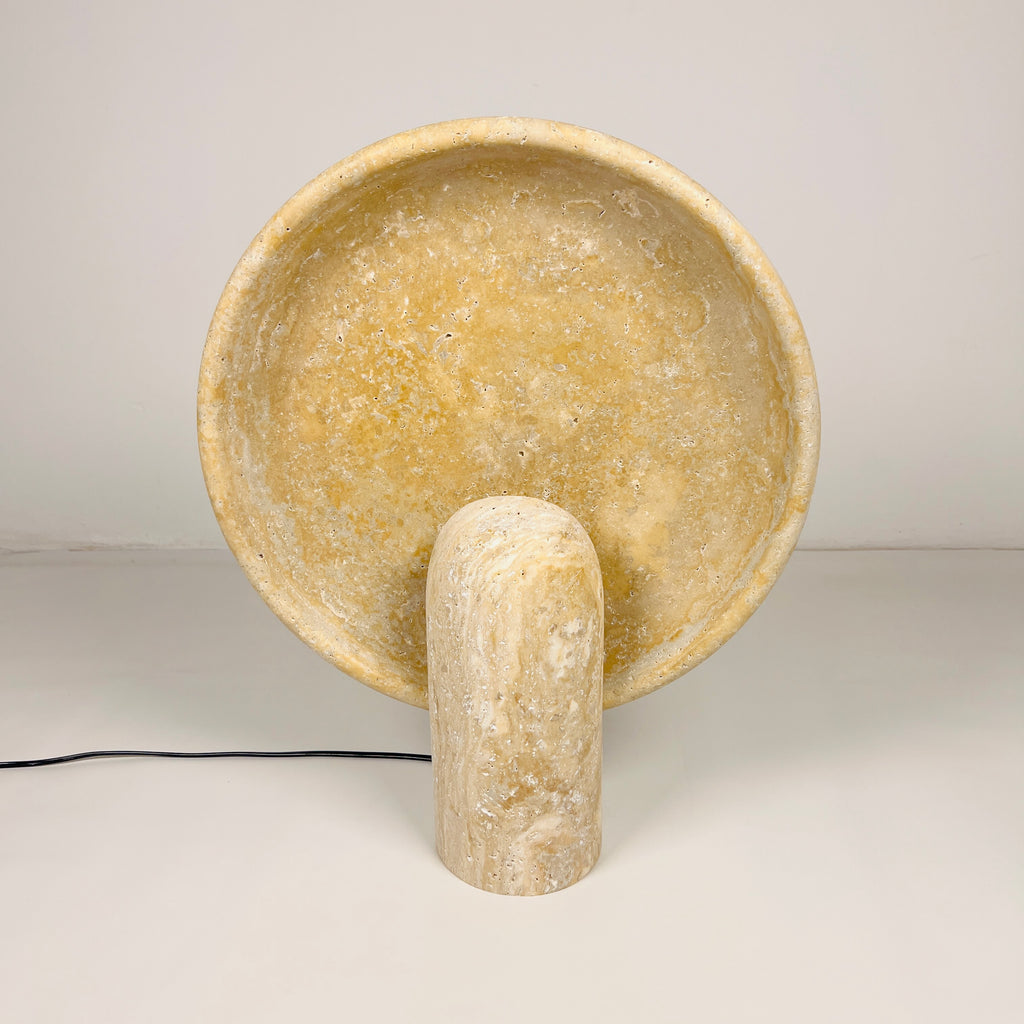 Disc Grazed Travertine Lamp