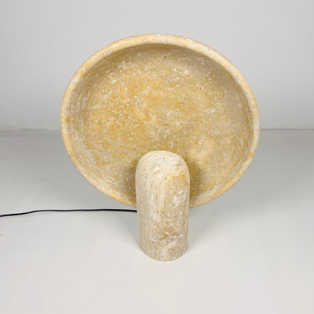 Disc Grazed Travertine Lamp