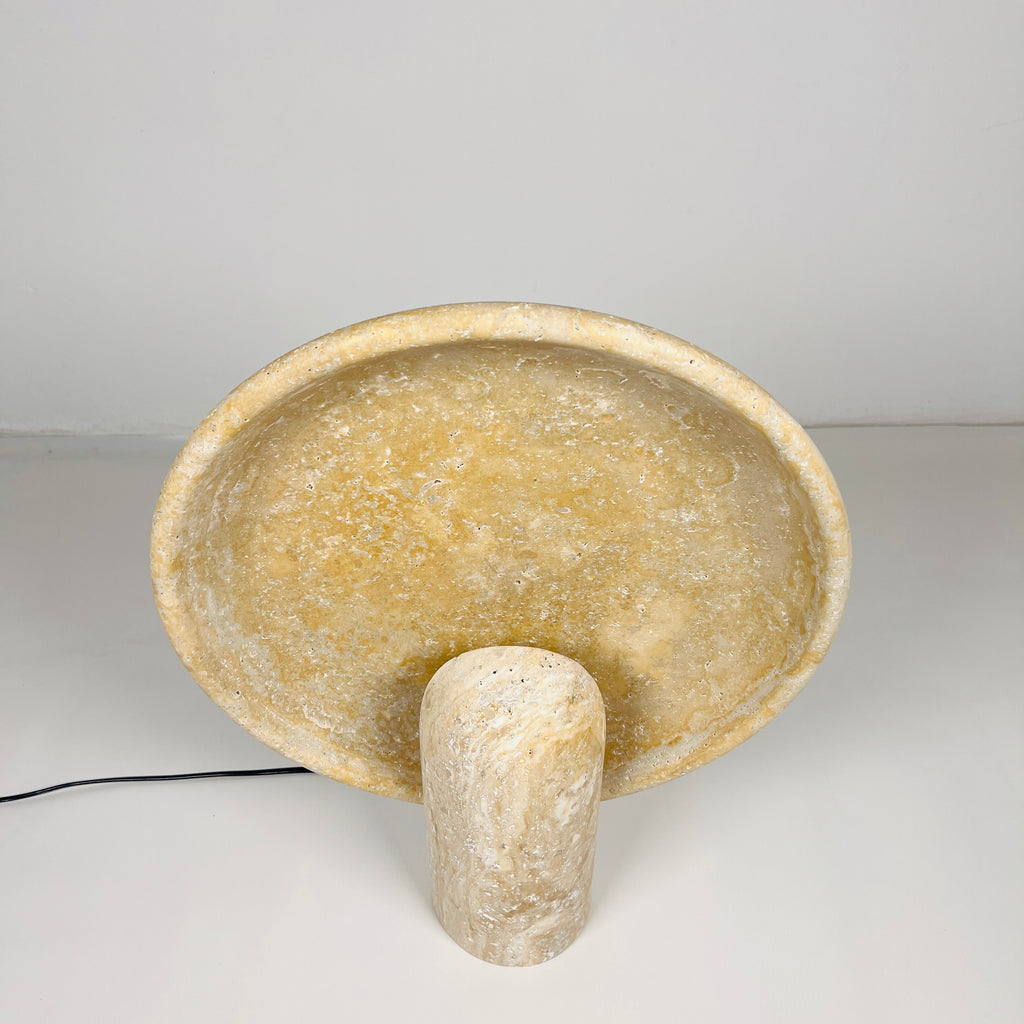 Disc Grazed Travertine Lamp