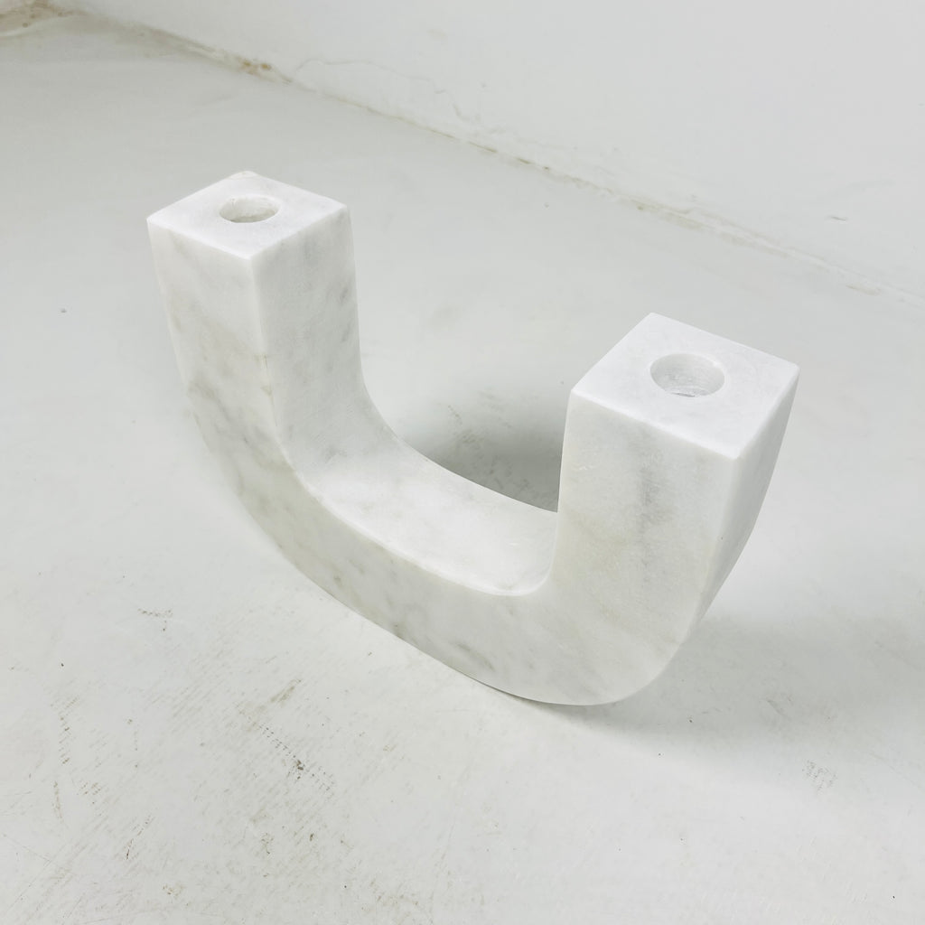 U-Shaped Marble Candle Stand