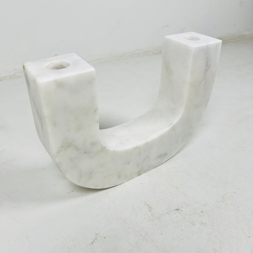 U-Shaped Marble Candle Stand