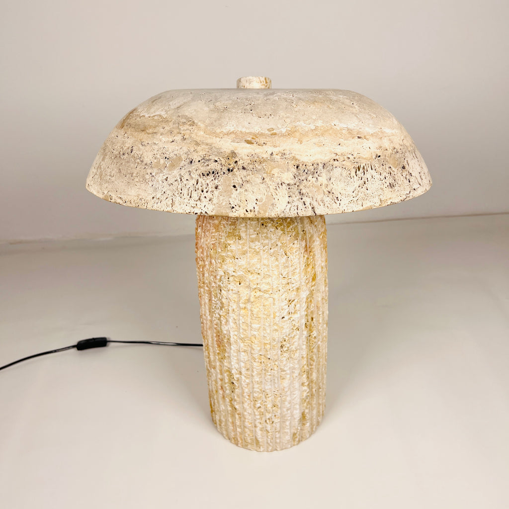 Mushroom Travertine Table Lamp